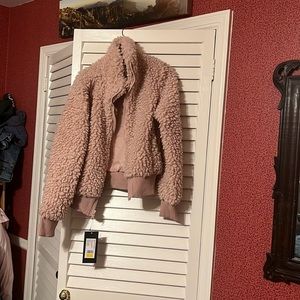 NWT Faux Sherpa Bomber jacket